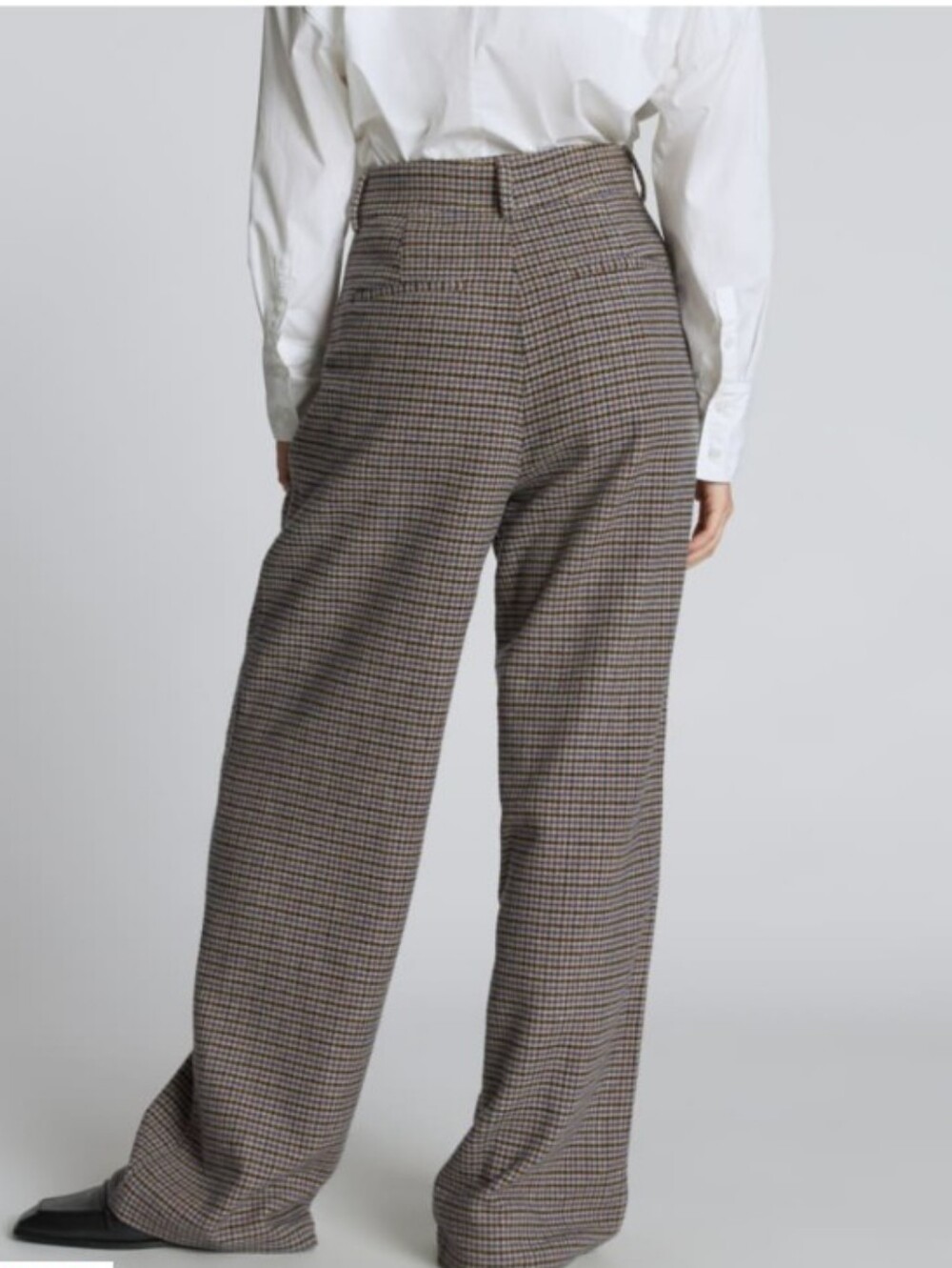 Everlane Rewool Way High Drape pants Wide leg Pleated Houndstooth - Picture 2 of 10